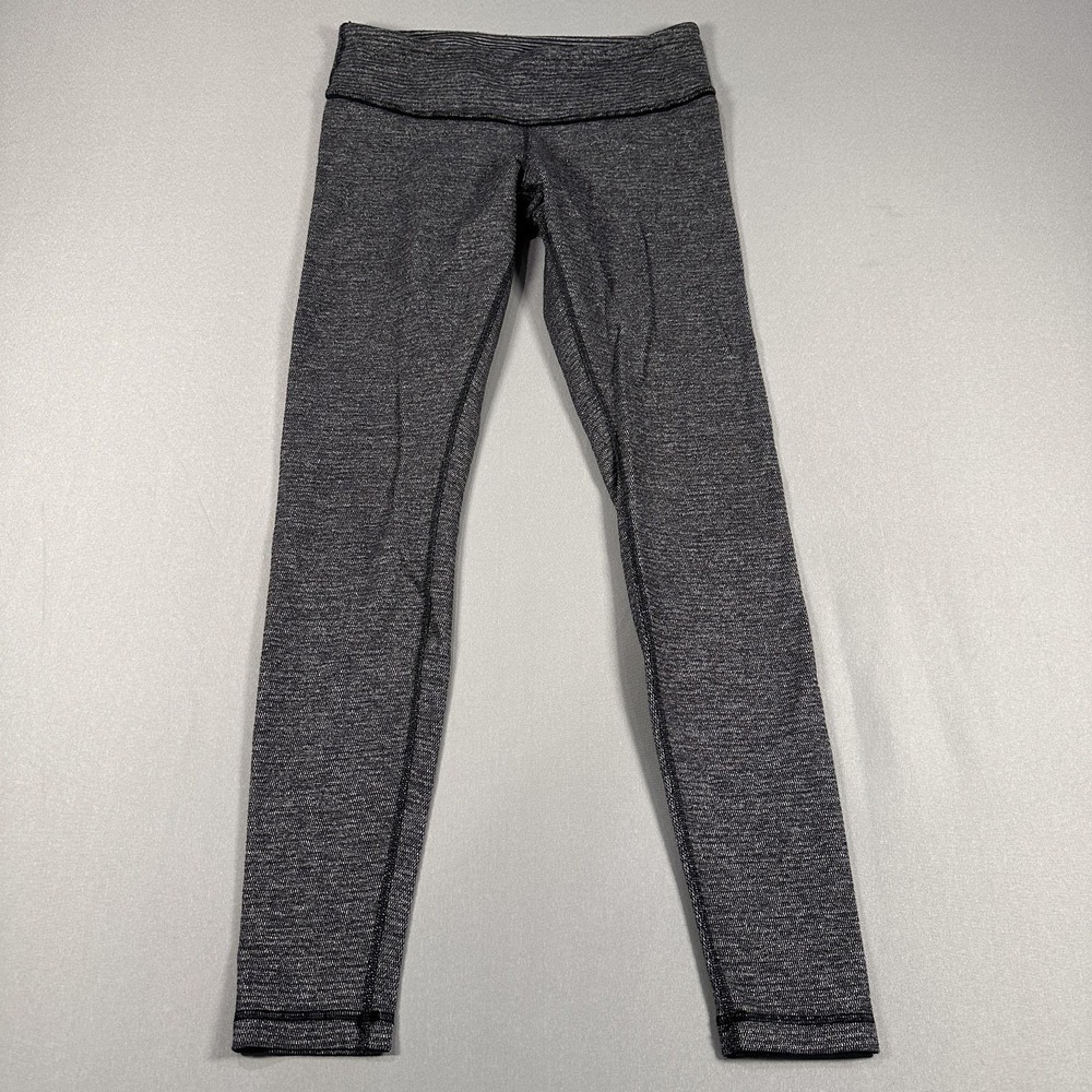Lululemon Leggings Womens Apx:Med Gray Mid Rise Ankle Yoga Athletic Stretch - Picture 2 of 8